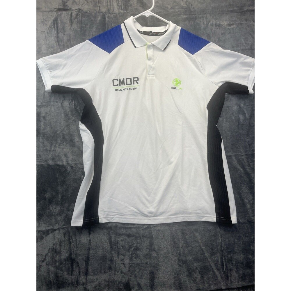 RLX Ralph Lauren Polo Short Sleeve XL White Shirt CMDR Atlantic Green